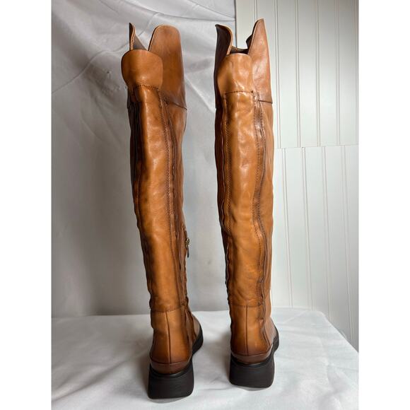 Franco Sarto Battina Camel Colored Leather Over The Knee Boot Size 6 NWOT Fall - Picture 9 of 12